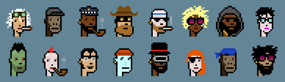 A grid of CryptoPunks from the V2 contract.